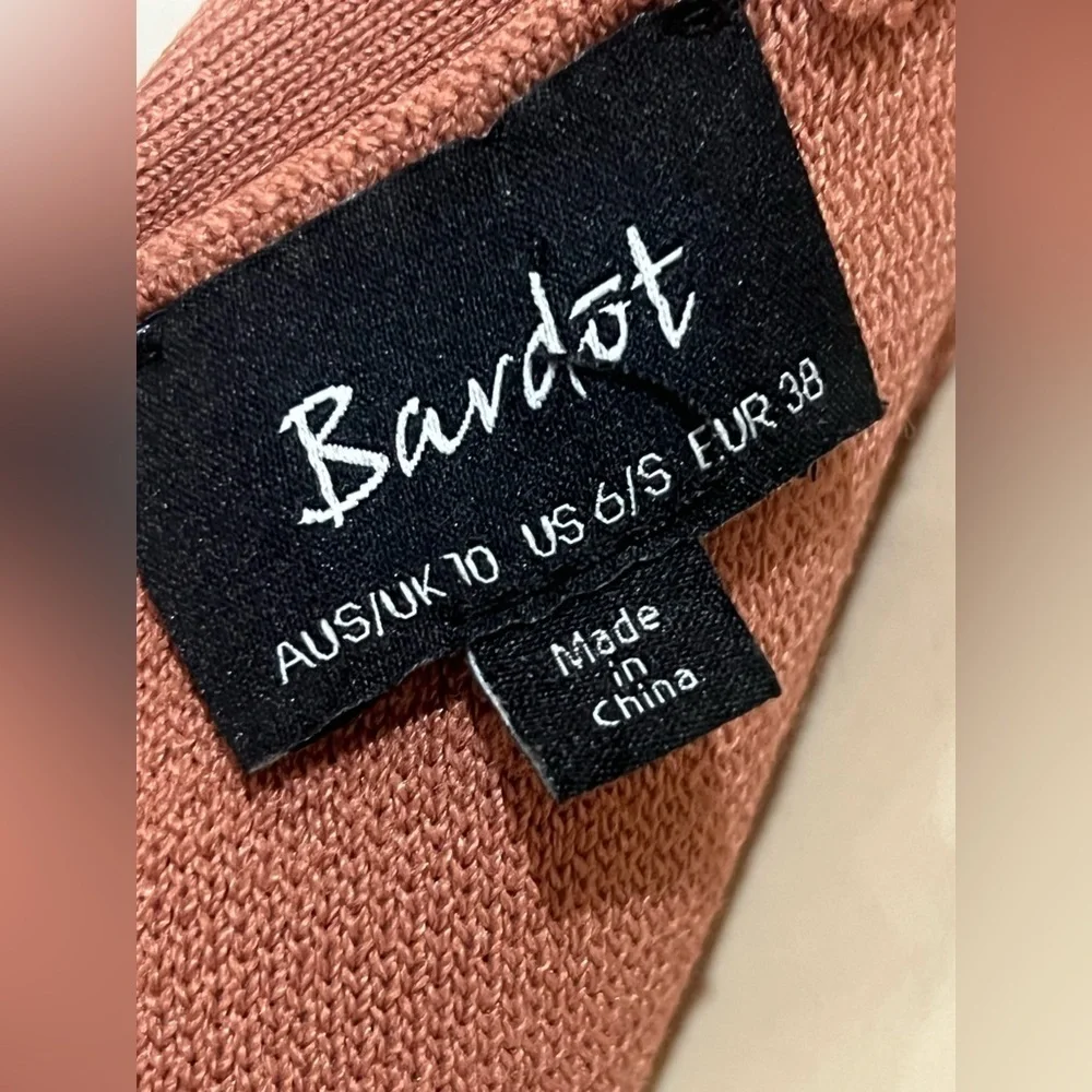BARDOT Katy Mixed Stitch Sweater Dress In Chestnut US 6